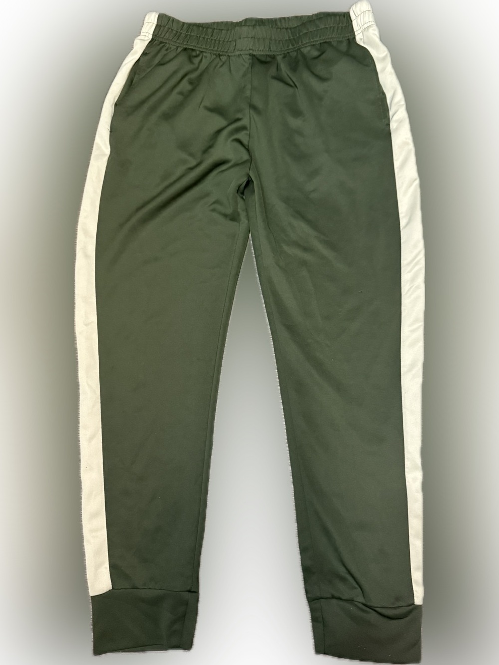 AW Sport Women’s Olive Green Track Pants with Light Green Side Stripe | Sz 1XL